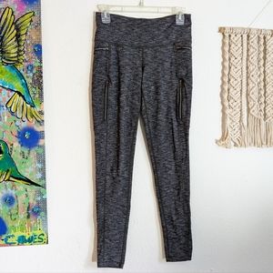 Athleta Sly Drifter Heather Dark Grey Space Dye Leggings Size Small
